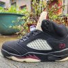 Jordan 5 new black and red men's shoes